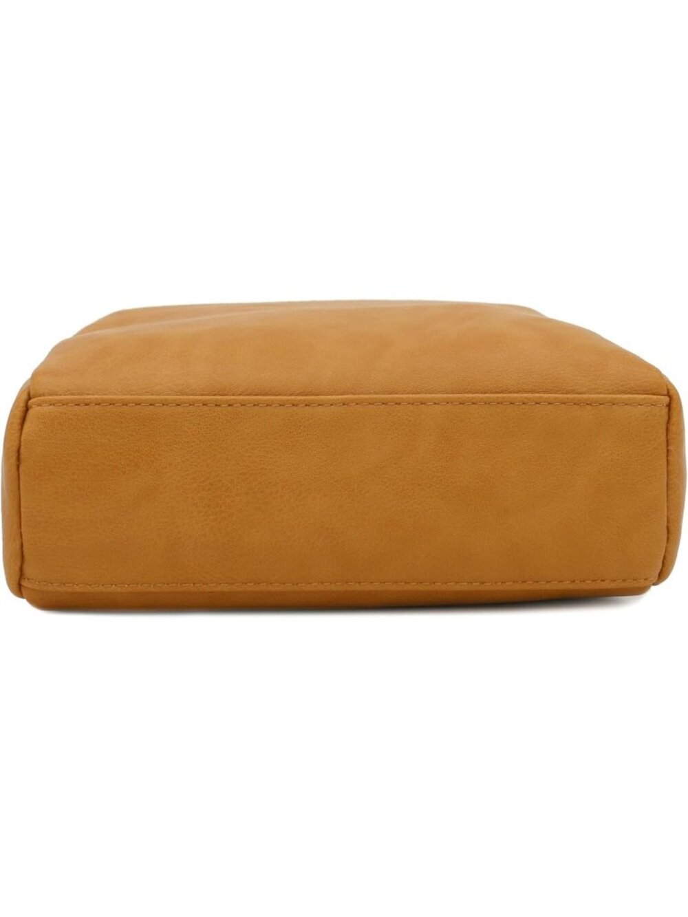 Women's Dark Mustard Leather Triple Zip Small Crossbody Bag - Picture 5 of 7
